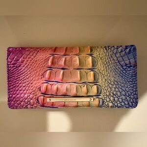 Brahmin Blue and Pink Embossed Wallet